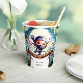 Wasserfarbe Spy Ninja Geburtstag Pappbecher