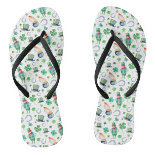 Wasserfarbe St. Patrick's Day Pattern Badesandalen