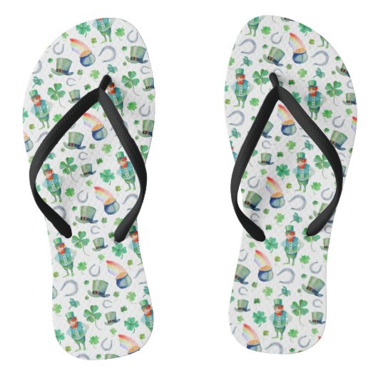 Wasserfarbe St. Patrick's Day Pattern Badesandalen (Fußbett)