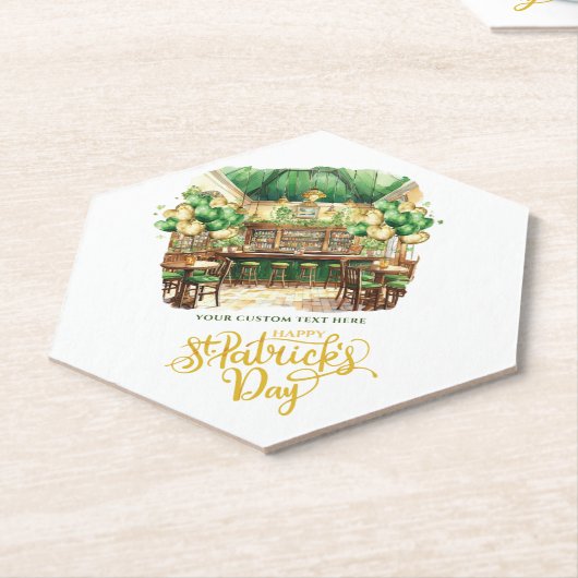 Wasserfarbe St. Patrick's Day Pub Custom Untersetzer (angewinkelt)