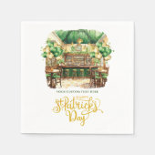 Wasserfarbe St. Patrick's Day Pub Personalisiert Serviette (Vorderseite)
