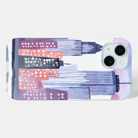 Wasserfarbe Stadt Skyline Case-Mate iPhone Hülle (Rückseite (Horizontal))