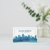 Wasserfarbe Stadt Skyline Visitenkarte (Stehend Vorderseite)