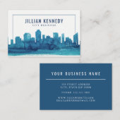 Wasserfarbe Stadt Skyline Visitenkarte (Vorne/Hinten)