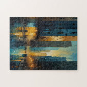 Wasserfarbe Stadtscape Puzzle Abstrakt Urban Jigsa (Horizontal)