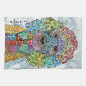 Wasserfarbe Standard Poodle Malerei Küchentuch (Horizontal)