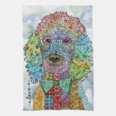Wasserfarbe Standard Poodle Malerei Küchentuch (Vertikal)