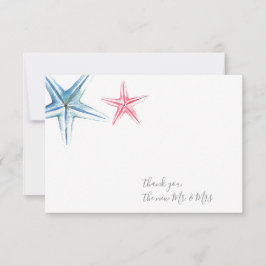 Wasserfarbe Starfish Danke Stationery Mitteilungskarte