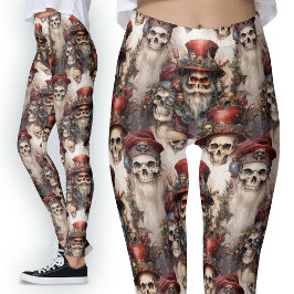 Wasserfarbe Steampunk Weihnachtsfeierliche Skulptu Leggings