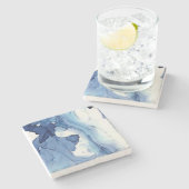 Wasserfarbe Steinuntersetzer (Seitenansicht)