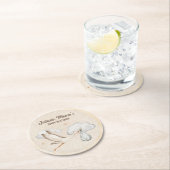 Wasserfarbe Stork Baby Dusche Runder Pappuntersetzer (Vor Ort)