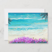 Wasserfarbe Strand Blue Ocean Save the Date Karte (Rückseite)