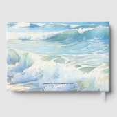 Wasserfarbe Strand Meer Rolling Waves Beerdigung Gästebuch (Rückseite)