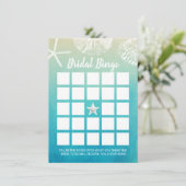 Wasserfarbe Strand Seashells Bridal Bingo Spiel (Stehend Vorderseite)