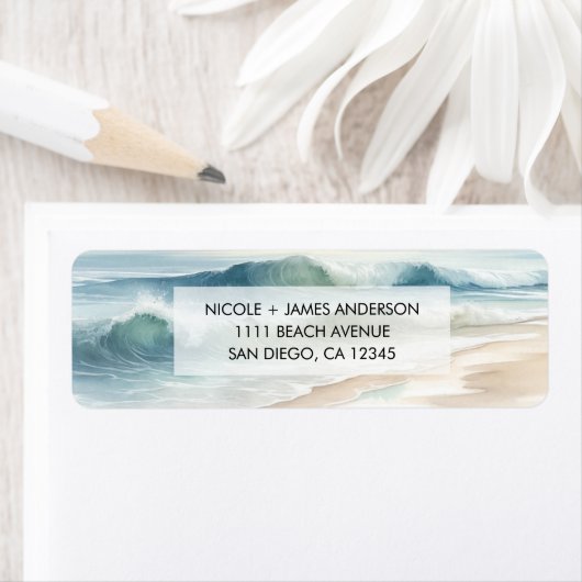 Wasserfarbe Strand Wellen Küstenstrand Hochzeit (Insitu)