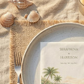 Wasserfarbe Strand Ziel Hochzeit Küste Serviette