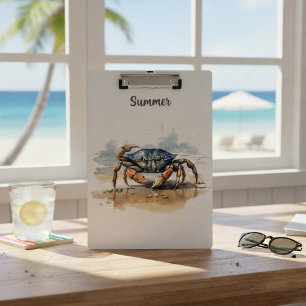 Wasserfarbe Strandkrabbe, individuell angefertigt Klemmbrett