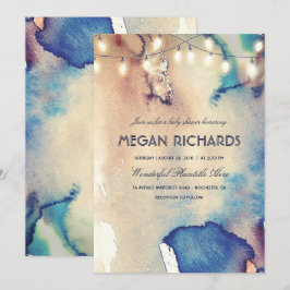 Wasserfarbe Strandlampe Baby Dusche Einladung