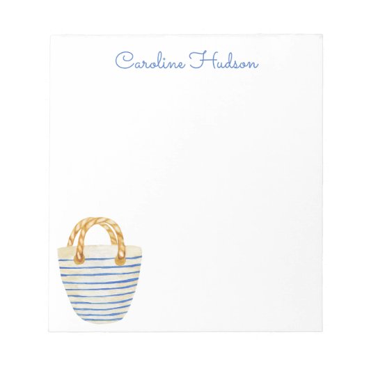 Wasserfarbe Strandtasche Notizblock (Vorderseite)