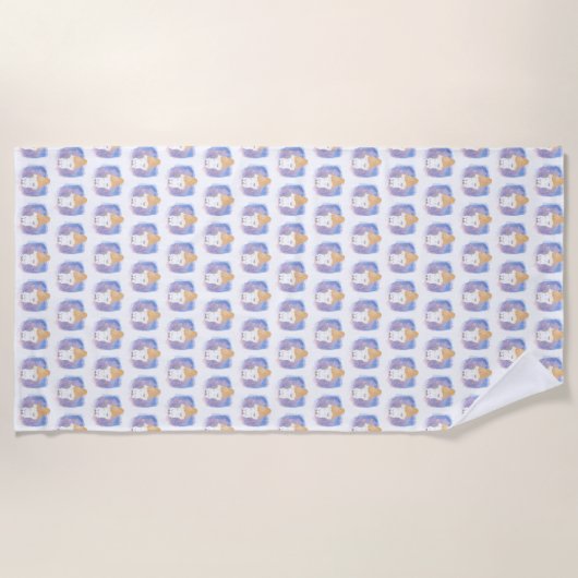 Wasserfarbe Strandtuch (Vorderseite)