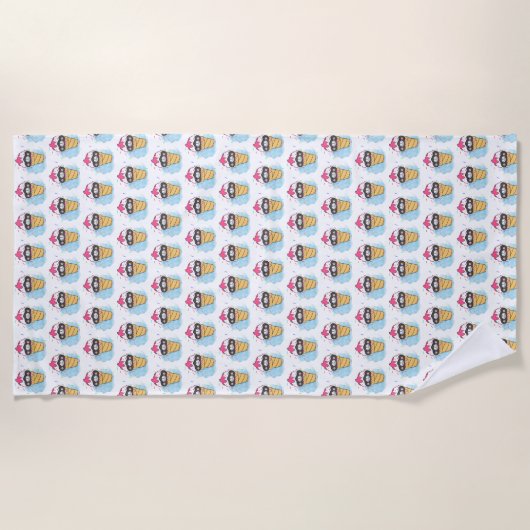 Wasserfarbe Strandtuch (Vorderseite)