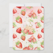 Wasserfarbe Strawberry Baby Fairy Baby Dusche Einladung (Rückseite)