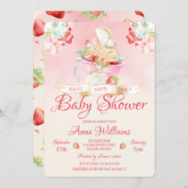 Wasserfarbe Strawberry Baby Fairy Baby Dusche Einladung
