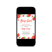 Wasserfarbe Strawberry Girl Babydusche Sweet Berry Einladung