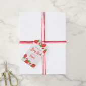 Wasserfarbe Strawberry Girl Babydusche vielen Dank Geschenkanhänger (Mit Garn)