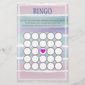 Wasserfarbe Stripte Babydusche Bingo (Vorderseite)