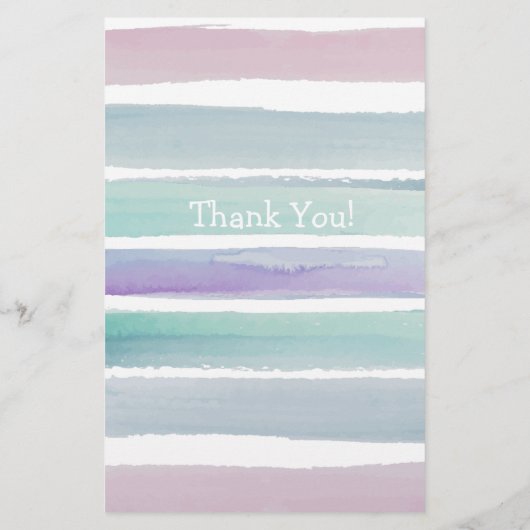 Wasserfarbe Stripte Babydusche Bingo (Rückseite)