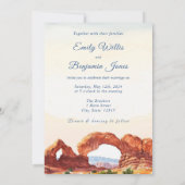Wasserfarbe Südwest Arches Nationalpark Hochzeit Einladung (Rückseite)