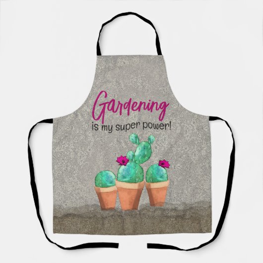 Wasserfarbe Südwestblühende Kaktus rustikal Schürze (Vorderseite)