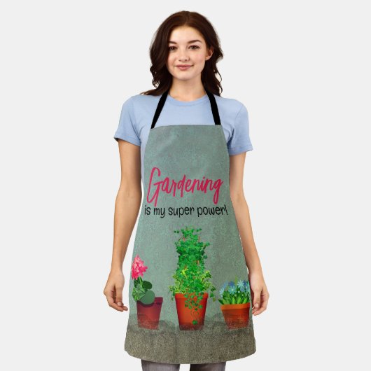 Wasserfarbe Südwestblühende Kaktus rustikal Schürze (Getragen)