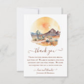 Wasserfarbe Südwestwüste Foto Hochzeit Dankeskarte (Vorderseite)