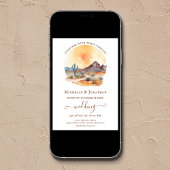 Wasserfarbe Südwestwüste in einer Hochzeit Einladung