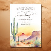 Wasserfarbe Südwestwüste und Kakteen Wedding Einladung