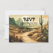 Wasserfarbe Südwestwüste und Kakteen Wedding RSVP Karte (Vorderseite)