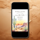 Wasserfarbe Südwestwüste und Kakteen Wedding Save The Date