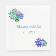 Wasserfarbe Sukkuläres Mittagessen Napkin