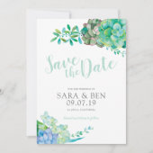 Wasserfarbe Sukkulat Einladung (Vorderseite)