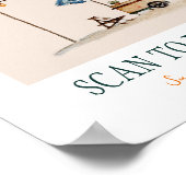 Wasserfarbe-Surf-Lektion-QR-Schild Poster (Ecke)