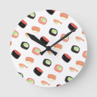 Wasserfarbe Sushi Lachs Gurkenrollen