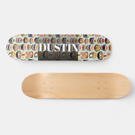Wasserfarbe Sushi Personalisiert Skateboard (Horizontal)