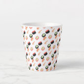 Wasserfarbe Sushi Rolls Cucumber Lachs Milchtasse (Vorderseite)