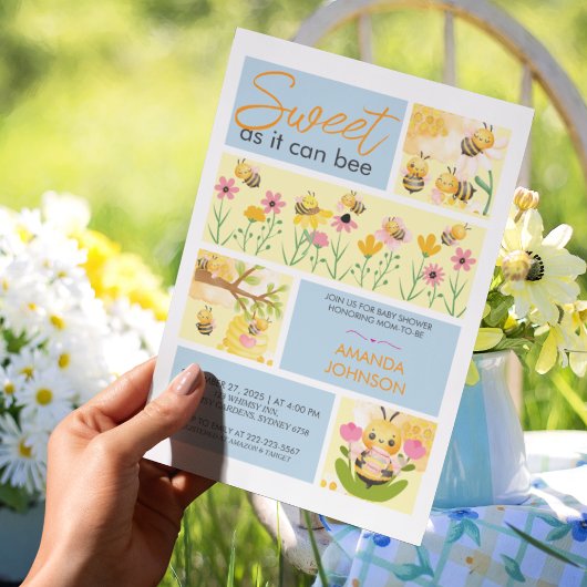 Wasserfarbe Süß wie Niedliche Babydusche Einladung