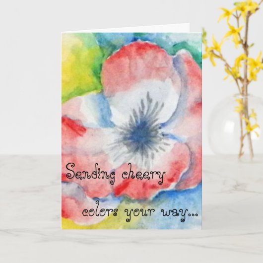 Wasserfarbe Süße Blume Karte (Gelbe Blume)