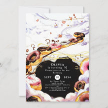 Wasserfarbe Süße Donut Geburtstag