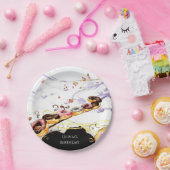 Wasserfarbe Süße Donut Geburtstag Pappteller (Party)