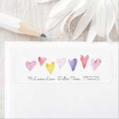 Wasserfarbe Süße Herzen rosa gelb, blau rot (Insitu)